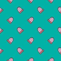 Pink cactus ,seamless pattern on green background. vector