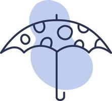 Umbrella with circles, illustration, vector on a white background.