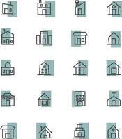 tipos de casas, ilustración, vector, sobre un fondo blanco. vector