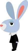 Bunny in suit, illustration, vector on white background.