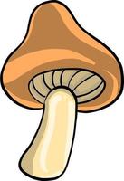 Big mushroom, illustration, vector on white background.