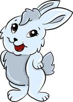Funny bunny, illustration, vector on white background