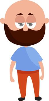 hombre con barba, ilustración, vector sobre fondo blanco