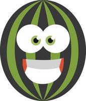 Watermelon with eyes, illustration, vector on a white background.