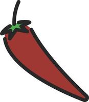 Red chilly pepper, illustration, on a white background. vector