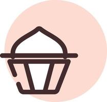 Vanilla cupcake, illustration, vector on a white background.