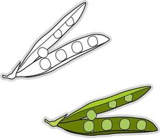 Fresh peas, illustration, vector on white background.