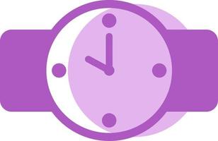 Pink wrist watch, illustration, vector on white background.