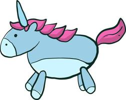 Fat unicorn, illustration, vector on white background