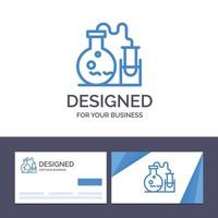 Creative Business Card and Logo template Tube Flask Lab Science Vector Illustration