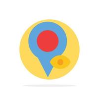 Eye Location Map Pointer Abstract Circle Background Flat color Icon vector
