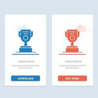 Job Worker Award Cup  Blue and Red Download and Buy Now web Widget Card Template vector