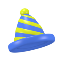 chapéu de festa de ícone de festa de ano novo bonito de renderização 3D png