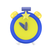 3d rendering cute new year party icon alarm Clock png