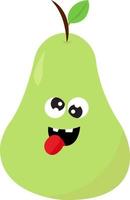 Crazy pear, illustration, vector on white background.