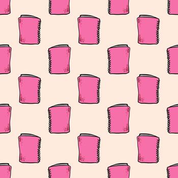 patrón de cuaderno rosa, patrón sin costuras sobre fondo rosa. vector