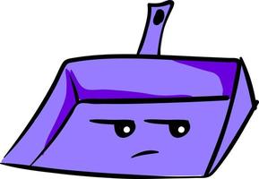 Angry purple dustpan, illustration, vector on white background