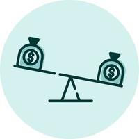 Financial scale, illustration, vector on a white background.