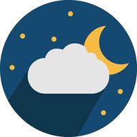 Calm cloudy night, illustration, on a white background. vector