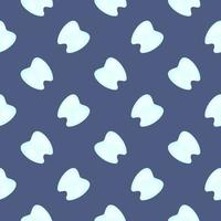 White little tooth , seamless pattern on a blue background. vector
