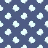 White little tooth , seamless pattern on a blue background. vector