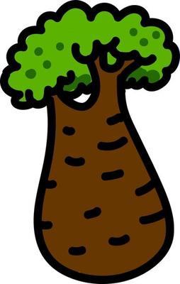 Bottle tree, illustration, vector on white background