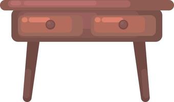 Table with drawers, illustration, vector on white background