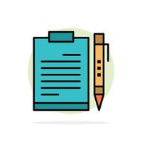 Document Business Clipboard File Page Planning Sheet Abstract Circle Background Flat color Icon vector