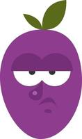 Bored plum, illustration, vector, on a white background. vector