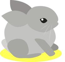 Gray bunny, illustration, vector on white background.