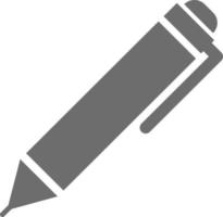 Silver pen, illustration, vector on white background.