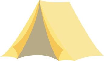 Yellow tent, illustration, vector on white background.