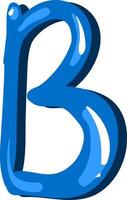 Letter B, illustration, vector on white background.