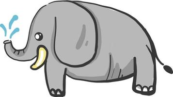 Fat elephant, illustration, vector on white background