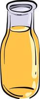 Orange juice in the bottle, illustration, vector on a white background.