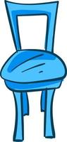 Blue old chair, illustration, vector on white background.