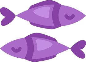 Two sea fishes, illustration, vector on a white background.