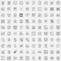 Pack of 100 Universal Line Icons for Mobile and Web vector