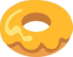 Donut with yellow cream, illustration, vector on a white background