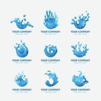 Water Logo Set Template vector