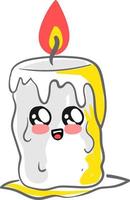 Cute candle, illustration, vector on white background.