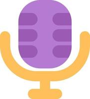 Podcast microphone, illustration, vector on a white background.