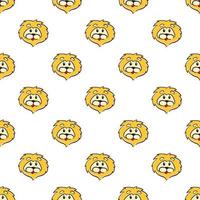 Bbay lion  ,seamless pattern on white background. vector
