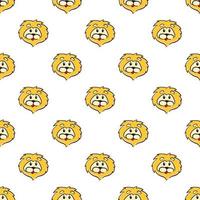 Bbay lion  ,seamless pattern on white background. vector