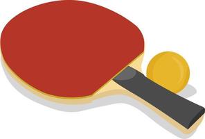 table tennis racket, illustration, vector on white background