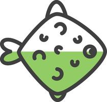 Fat bright green fish, illustration, vector, on a white background. vector