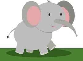 Elephant, illustration, vector on white background.