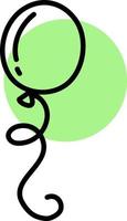 Simple green balloon, illustration, on a white background. vector