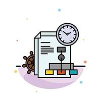 Time File Report Business Abstract Flat Color Icon Template vector