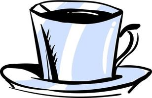 Cup of coffee drawing, illustration, vector on white background.